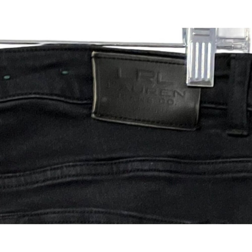 Lauren Ralph Lauren Womens Black Cotton Blend Jeans Size 12 Straight Leg - Picture 7 of 7